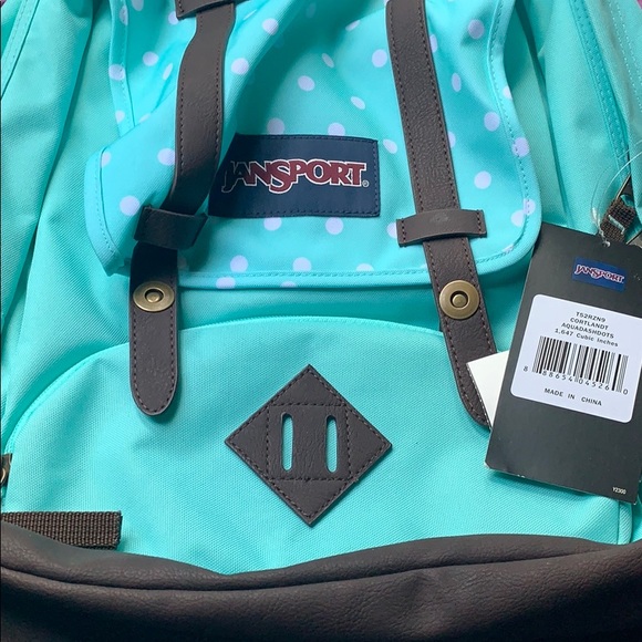 Jansport light blue polka dot Backpack - Picture 4 of 8